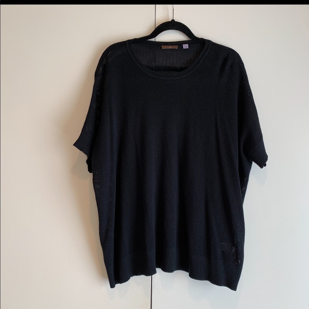 Cullen - Black Dolman Sleeve Open Knit Sweater
